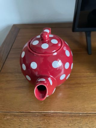 Tetera Globe Teapot Roja Lunares Blancos