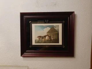 Coppia di quadri classici con cavalli