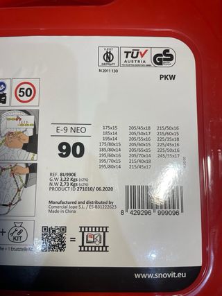 Cadenas de nieve Snovit E-9 NEO Talla 90