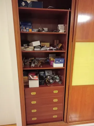 Armario de madera y cristal