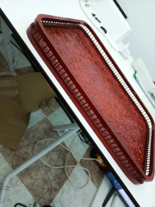 Bandeja café/té madera y cristal