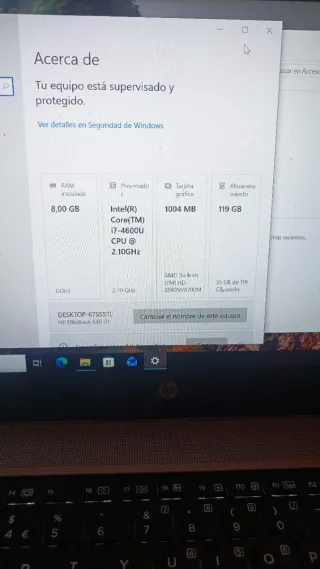 HP EliteBook Portátil I7 (14 pulgadas)