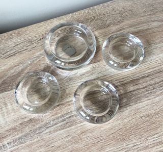 Lote  portavelas de vidrio