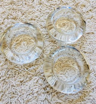 Lote  portavelas de vidrio