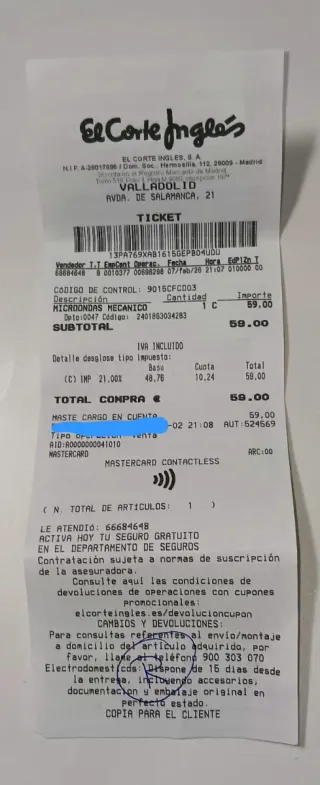 Microondas SAIVOD sin estrenar Bajada de precio