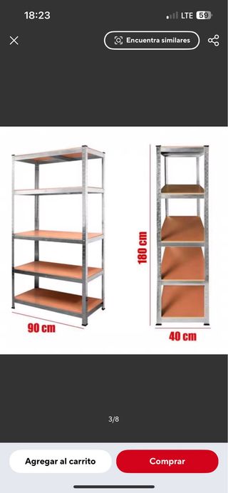 Estantería 5 baldas acero galvanizado