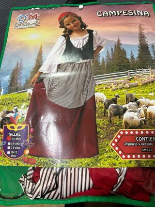 Disfraz Campesina Niña Tallas 3/4