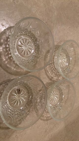 Set 4 ciotole in vetro decorate