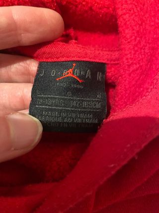Sudadera Nike Air Jordan Roja Talla M 11-13 años