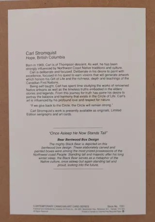 Tarjeta de Arte Indígena Canadá Carl Strungquist