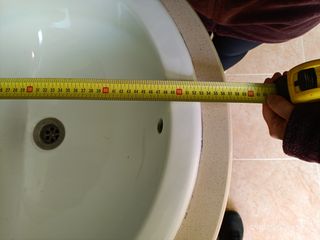 Mueble de baño madera y beige