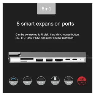 Hub USB C XNASU 8 en 1 Adaptador Múltiple