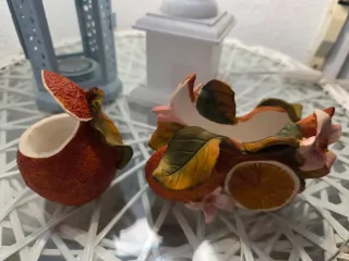 Servilletero/Palillero Resina Naranja