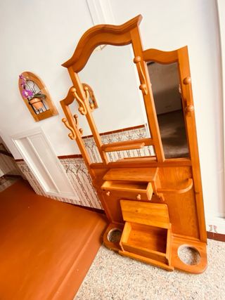 Mueble recibidor/perchero de madera