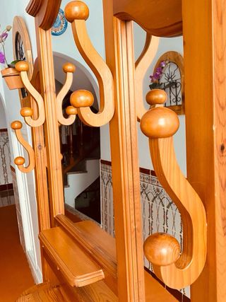 Mueble recibidor/perchero de madera