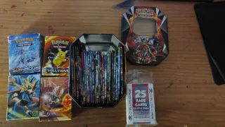 Pokémon card lot: 27 packs, 4 decks, Necrozma tin