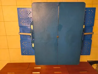 Mesa plegable camping azul