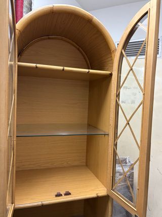 Vitrina Mimbre Ratán Bambú Cristal