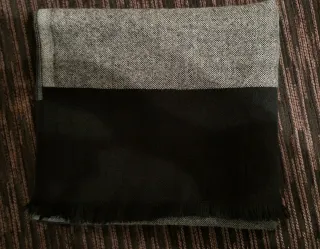 Bufanda Foulard Rayas Negro y Gris