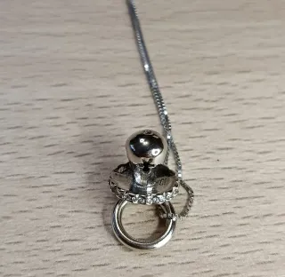 Colgante Plata. Forma chupete con cadena de plata