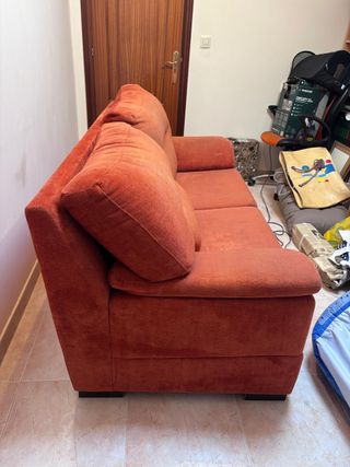 Sofá 2 plazas color teja