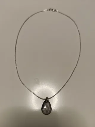 Colgante cristal y cadena plata 45cm