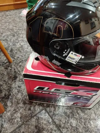 Casco Moto LS2 Negro Cuadros