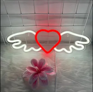 Lampada Neon LED "Cuore con Ali"