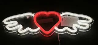 Lampada Neon LED "Cuore con Ali"