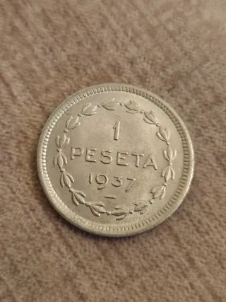 Monedas 1 y 2 Pesetas 1937 Gobierno EUZKADI