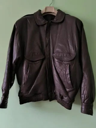 Cazadora Piel Marrón Talla L