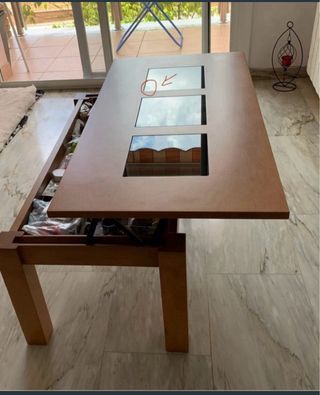 Mesa de centro madera y cristal