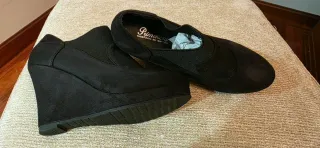 Botines cuña mujer negros