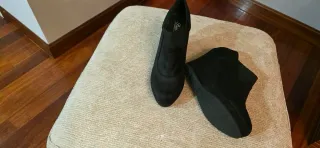 Botines cuña mujer negros