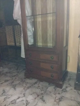 Vitrina de madera y cristal