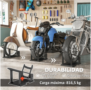 Soporte Rueda Delantera Moto HOMCOM