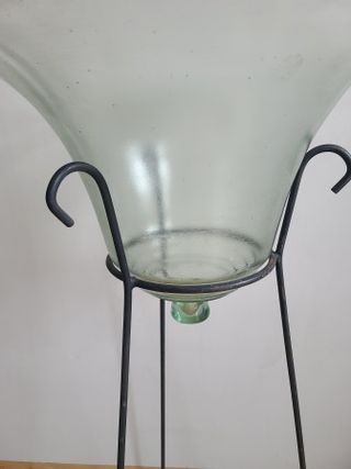 Cubitera/Jardinera/PortavelaCristal con Pie Hierro