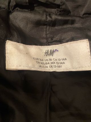 Plumífero Zara Negro Niñ@ Talla 12-13cm