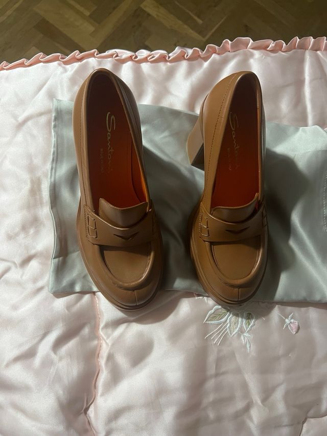 Santoni Zapatos Marrones Tacón Cómodo