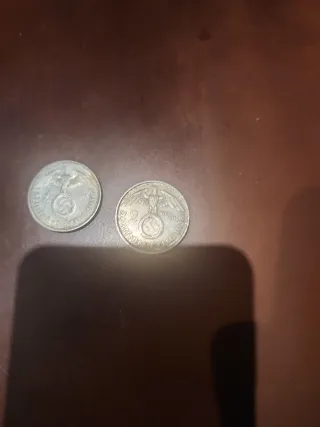 2 Monedas 2 Marcos Plata II Guerra Mundial