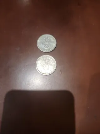 2 Monedas 2 Marcos Plata II Guerra Mundial