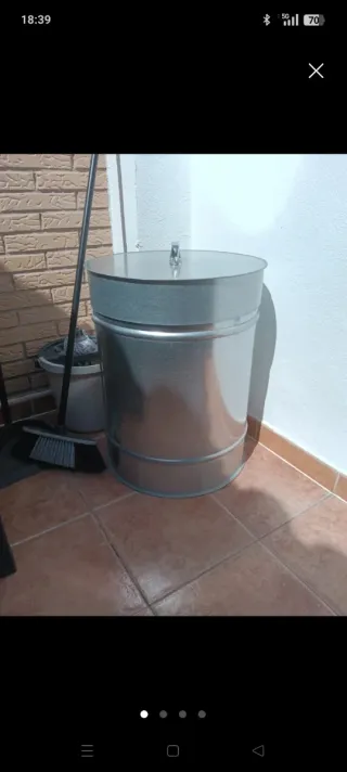 Cubo metálico galvanizado