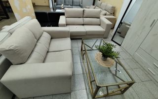 Sofá 3+2 plazas gris tela