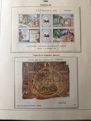 Sellos España 1980 Espamer 80 y Tapiz Creación