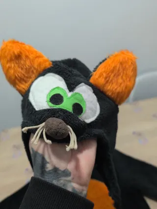 Disfraz de gato,tela popelina super calentito 9-12