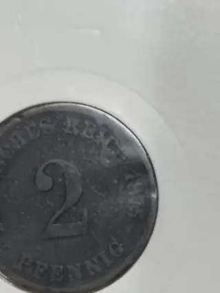 Moneda alemana antigua 1875. Dos peniques