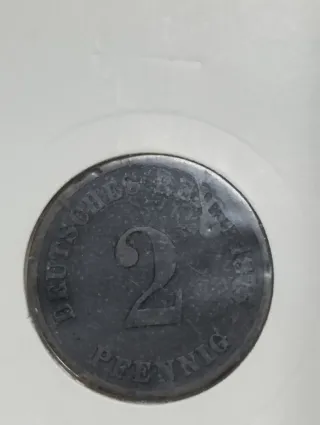 Moneda alemana antigua 1875. Dos peniques