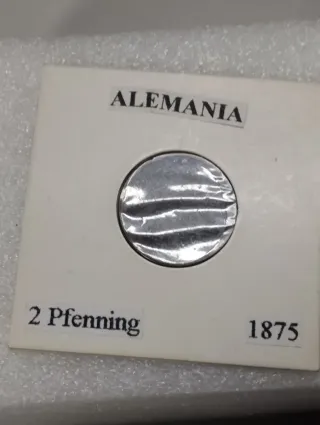 Moneda alemana antigua 1875. Dos peniques
