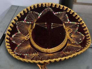 Sombrero Mexicano Granate y Oro