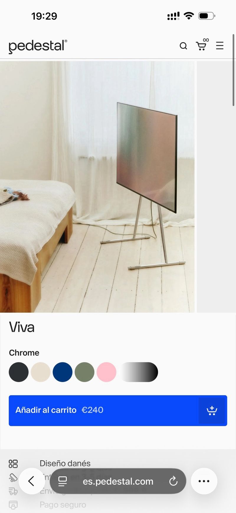 Pedestal Soporte TV Acero Cromado afbeelding 5